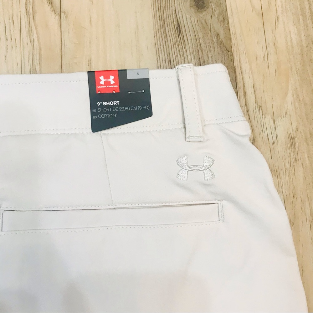 NWT UNDER ARMOUR size 4 GOLF SHORTS vanilla khaki - Picture 12 of 15